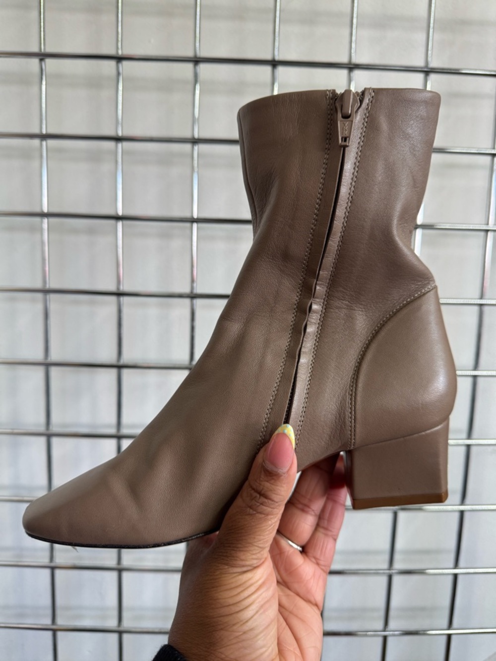 Rouje Paris Lara Beige Leather Ankle Boots Womens Size 36 EU Chic French